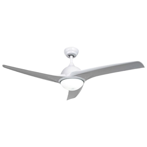 Ventilateur de plafond minimaliste moderne, nouveau design, blanc, avec éclairage et bande acrylique. - Product Image 1