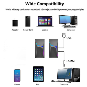สเตอริโอคอมพิวเตอร์แบบไร้สาย2.0ช่องลำโพงเกมควบคุมเสียงได้ง่ายเสียงดียิ่งขึ้น - Product Image 3