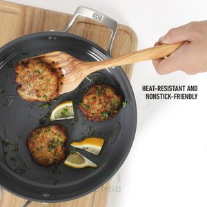 Espátula Ranurada de Bambú y Madera de Olivo Premium, Ecológica, Ligera y Sostenible para Cocina - Product Image 5