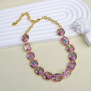 Fashion Designer Oval Iridescent Zircon Jewelry <b>Set</b> Gold Plated Brass Necklace <b>Bracelet</b> Earrings for Women Wedding Party Gift - Product Image 3