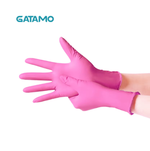 Sarung Tangan Pemeriksaan ZSS007 Ukuran <span class=keywords><strong>M</strong></span> Bebas Bedak, Sarung Tangan Keselamatan untuk Pemeriksaan, Warna Pink, Bahan Nitril Sintetis, Bebas Bedak, Sekali Pakai, Sarung Tangan Vinyl Nitril - Product Image 6