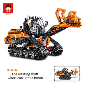 ชุดตัวต่อพลาสติกเพื่อการศึกษา,ชุดรถบรรทุกบล็อกก่อสร้างแบบ Diy ขนาดเล็ก814ชิ้นเกมกระดาน <span class=keywords><strong>Brainbox</strong></span> รถตักตีนตะขาบ - Product Image 5