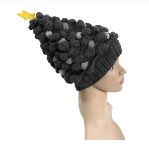 Gorro de Punto Navideño 2025, Gorro Decorativo de Santa Claus para Fiestas, con Pompón y Estampado Digital - Product Image 6
