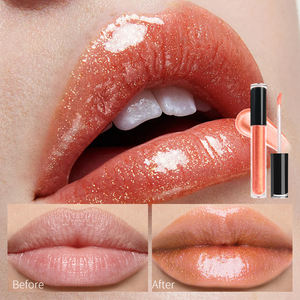 Venta caliente rosa brillante lápiz labial líquido hidratante Etiqueta Privada fruta vegana brillo brillante claro transparente brillo de labios - Product Image 4
