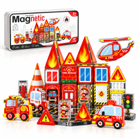 Boîte en métal, mini tuiles magnétiques, blocs de construction magnétiques de 3,75 cm, ensemble de voyage, jouet éducatif pour les tout-petits, les enfants, les garçons et les filles