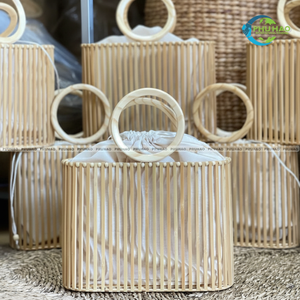Natural BAMBOO <b>HANDBAG</b> with Cotton Lining for Versatile Use Stylish Eco-Friendly for Summer Ladies Bag for Women Vietnam - Product Image 1