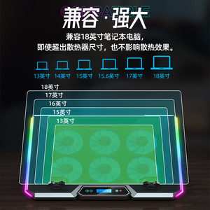 Ice Cool K19 Laptop Cooler 395x275x22mm Six Core Cooling <b>Fan</b> <b>Stand</b> For Gaming Laptops - Product Image 4