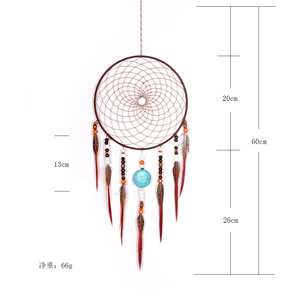 Grand No.46 Tenture Murale Boho <span class=keywords><strong>Attrape</strong></span>-Rêves Plume Faite À La Main Pour La Maison Salon Décoration - Product Image 2