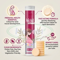 Ausreson Chine Comprimés de Vitamine C, Fer, Zinc et Acide Folique pour Femme – Suppléments de Grossesse – Comprimés Effervescents de Fer et Acide Folique