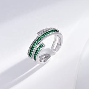 Anillo de plata de ley 925 personalizado para mujer, chapado en oro de 18k y 24k, diseño geométrico occidental con circonitas, novedad 2026 - Product Image 5