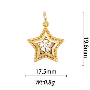 Star Heart Pendant Charms Gold Plated Copper Alloy Jewelry Gift For Women Necklace Fashion Pendants Geometric Design - Product Image 2