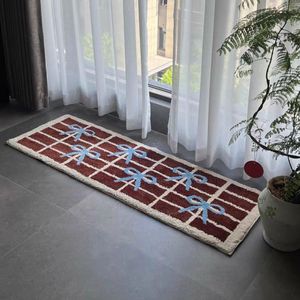 Manta de Cama Estilo Ins, Imitación de Cachemira, Alfombra con Transferencia Térmica, Rayas de Color Sólido, Patrón Geométrico, Resistente a la Suciedad - Product Image 3
