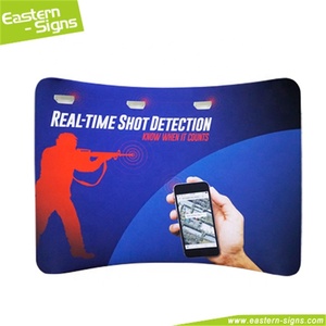 Nhanh chóng thiết lập có thể gập lại nhôm cong hình dạng 10ft triển lãm thương mại di động căng Vải phông nền sân khấu di động Rèm Backdrop - Product Image 5