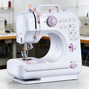 Mini Macchina da Cucire da Tavolo Multifunzionale Elettrica per Uso Domestico con Funzione Overlock e Altri Accessori per Cucito - Product Image 3