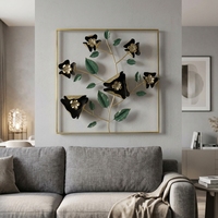 Décoration murale intérieure en métal, vente en gros, accent décoratif pour la maison, 68,58*12,7*62,23CM, noir et or, décoration murale métallique de luxe pour la maison
