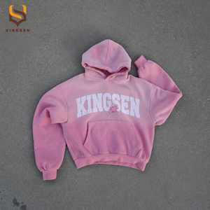 เสื้อฮู้ดดี้ครอปทรงโอเวอร์ไซส์ ผ้าหนา 420GSM สไตล์วินเทจ ล้างสีแบบซันเฟด พิมพ์ลายตามสั่ง จำนวนมาก - Product Image 1