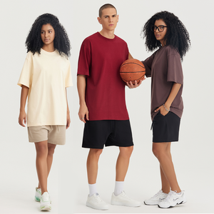 T-shirt en coton épais 230g, impression de logo personnalisé, t-shirt grande taille, coupe ample, tissu épais pour hommes et femmes, vêtements personnalisés - Product Image 2