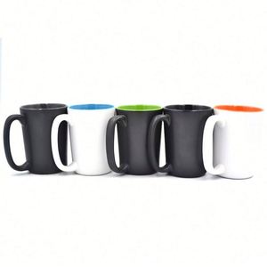 Juego de Tazas de Cerámica Brillante de 10 oz, Tazas de Café Coloridas por Dentro, Tazas para Leche, Servicio de Restaurante para Agua y Capuchino - Product Image 4