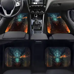 Hot Selling Auto Vloer Mat Fire Dragon Print Duurzaam Auto Voet Mat Hoge Kwaliteit Nieuwe Ontwerp Universele Automatten