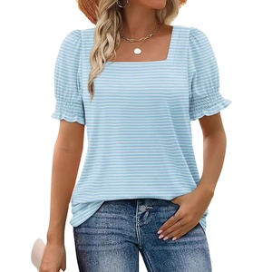 Nouvelle Collection Printemps-Été 2025 : T-shirt Ample Décontracté pour Femme avec Manches en Forme de Pétale - Product Image 1