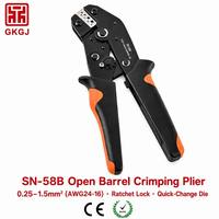 Prensa de crimpado manual de barril abierto SN-58B de alta resistencia + Kit de 300 terminales para cableado eléctrico automotriz OEM
