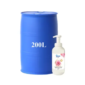 Fábrica al por mayor 200L barril a granel cuidado profundo hidratante Rosa fragancia rica espuma cuerpo lavado jabón líquido baño Gel de Ducha