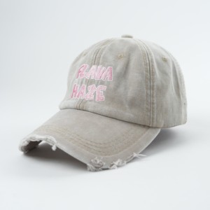 Casquette de baseball en denim pur coton délavé, style décontracté, pour <span class=keywords><strong>femme</strong></span>, visière incurvée, casquette à visière, vente en gros - Product Image 2