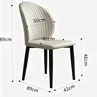 Chaise de salle à manger moderne de luxe italienne avec pieds en métal, mobilier durable pour appartement