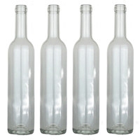 Vente directe d'usine 200ML 375ML 500ML 750ml Bouteille de vin en verre avec bouchon en liège vert pour vin rouge champagne tequila brandy