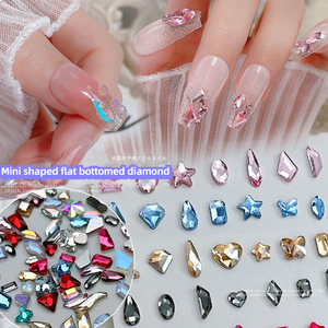 100 pièces/paquet de strass pour nail art en cristal, Aurora Moonlight, transparent, brillant, 3D, décoration pour <span class=keywords><strong>manucure</strong></span>, charmes, bijoux - Product Image 1