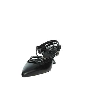 Liu-Jo Donna Slingback <b>Pump</b> <b>Black</b> Leather Pointed Toe Heel Women's Shoes - Product Image 6