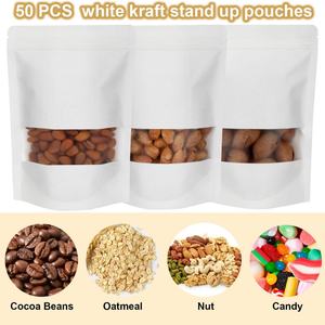 Bolsa de Papel Kraft Blanca de Alta Calidad en Existencia con Ventana y Logotipo Personalizado, Diseñada para Alimentos, Dulces y Bocadillos - Product Image 6