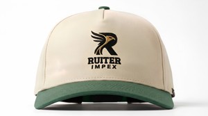 Casquette de baseball OEM 5 panneaux réglable unisexe adulte décontractée avec logo brodé en sergé de coton, visière verte - Product Image 1