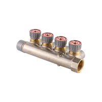 Collecteur de distribution d'eau en laiton moderne de haute qualité OEM, PEX 3/4 pouce, 2-8 voies, pour systèmes de chauffage de cuisine et salle de bain
