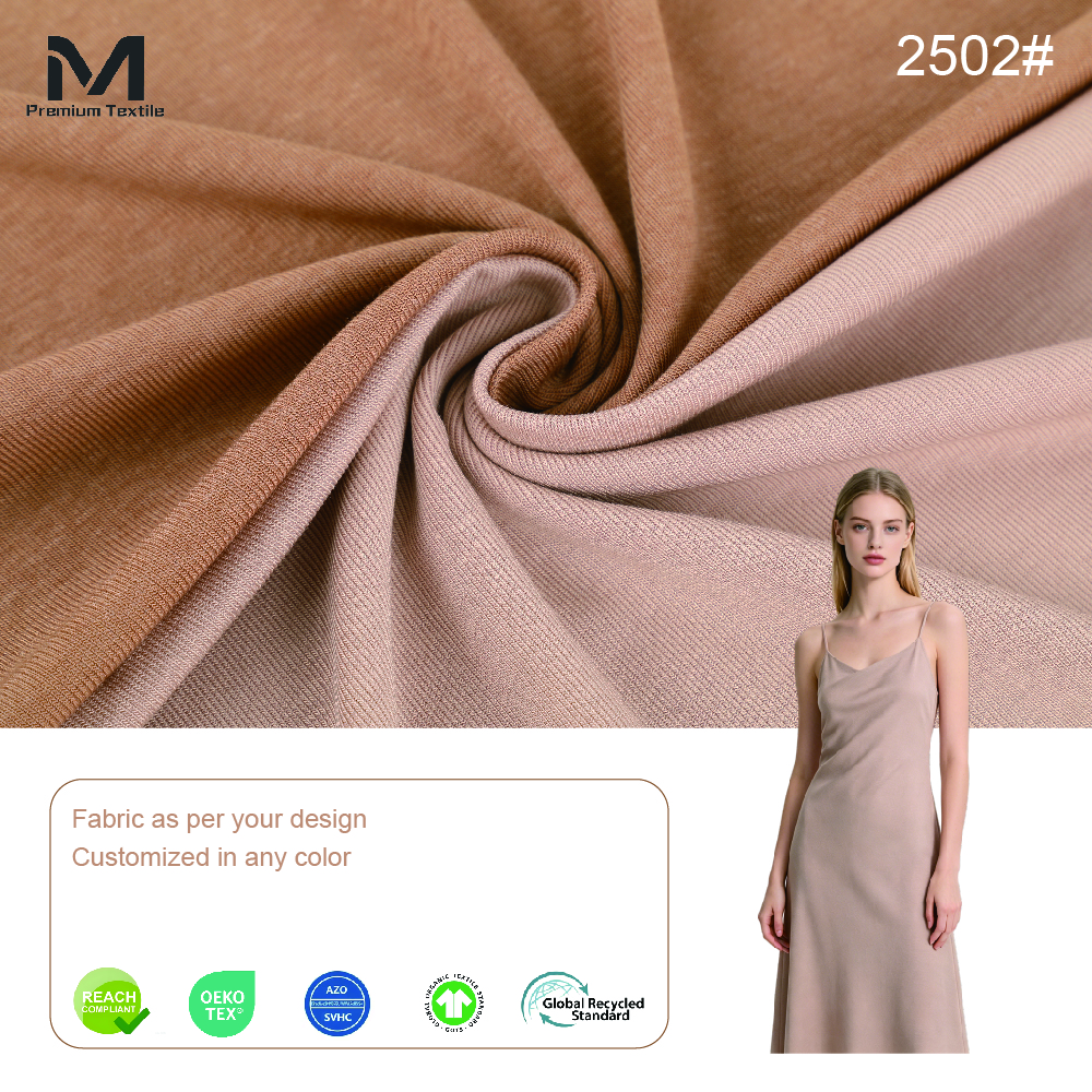All Season Thermal Regulating Lyocell Wool Spandex Blend For Gentle Cozy Home Textile And High Quality Basic Layering Tops 2502#
