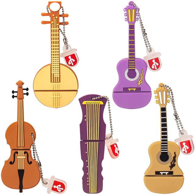 High Performance Guitar Shape USB Flash Drive Creative Portable Data Storage for Gifts and Promotions