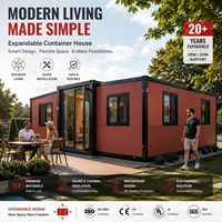 Maison conteneur extensible de 30 pieds avec grande fenêtre panoramique, balcon et terrasse, villa préfabriquée pour location de vacances à court terme