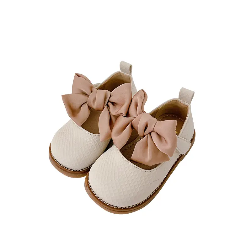 Sepatu Kasual Pita Sol Karet Anak Perempuan, Sepatu Kulit Anak Perempuan Desain Baru Musim Gugur 2021
