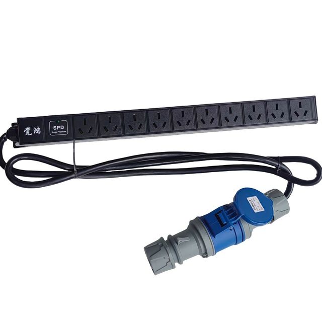 22-Inch 10-Port 32A PDU Power Strip Rack-Mountable Data Center Power Distribution Unit Power Supplies Accessories