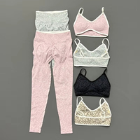 Ensemble de sport 2 pièces imprimé léopard pour femme : Soutien-gorge de yoga sans couture et short taille haute froncé aux fesses – Tenue de sport ajustée pour la gym