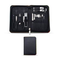 Kit de soins personnels professionnel en acier inoxydable, 17 pièces, pour pédicure et manucure, avec sac et boîte en cuir PU