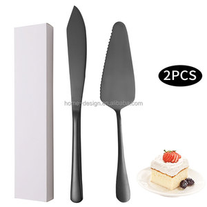 Gran oferta, Metal de comida de juego de cubiertos de 2 piezas de acero inoxidable, cuchillo <span class=keywords><strong>para</strong></span> <span class=keywords><strong>pan</strong></span> de queso y Pizza, cesta de repostería, <span class=keywords><strong>pala</strong></span> <span class=keywords><strong>para</strong></span> servir pasteles - Product Image 2