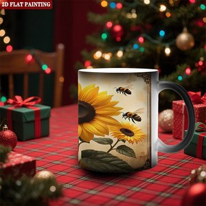 Custom Magic Mug Frosted Black 11oz <b>Ceramic</b> Heat Sensitive Blank <b>Cup</b> Birthday Theme - Product Image 1