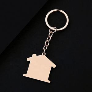 Porte-clés en métal personnalisé en forme de maison, en acier inoxydable, avec gravure laser et impression de logo, pour personnalisation de photos - Product Image 4