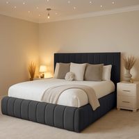 Cadre de lit à dossier haut de style italien/minimaliste, vente en gros d'usine, design moderne en velours rembourré, panneaux, tête de lit haute