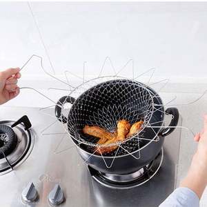 Pliable Vapeur Rincer Souche En Acier Inoxydable Pliant Panier À Frire Passoire Tamis Maille Passoire Cuisine Cuisine Accessoires Outils - Product Image 5