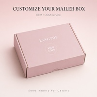 Boîte d'expédition rigide personnalisée pour kit cadeau bien-être, avec fermeture à rabat, rose blush, bordure dorée rose, vente en gros directe usine