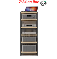 DK-022 Home Cinéma HIFI Amplificateur Rack Audio Cabinet Haut-Parleur Support Chanson Machine Rack Tout Noir Cadre