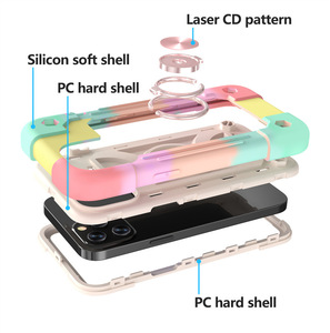 360 completo antiurto per <span class=keywords><strong>iPhone</strong></span> 16 15 14 12 Pro MAX 13 11 8 Plus di lusso colorato in <span class=keywords><strong>Silicone</strong></span> arcobaleno copertura magnetica - Product Image 3