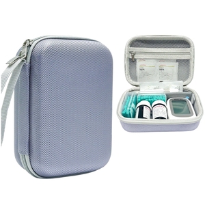 Estuche de Viaje para Diabéticos Resistente al Agua y a los Golpes, Carcasa Rígida de EVA, Forro de Terciopelo y Tela Oxford, para Viajes de Negocios y al Aire Libre, para <span class=keywords><strong>Glucómetro</strong></span> - Product Image 5